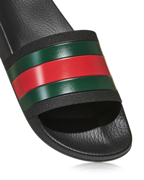 gucci pursuit '72 rubber slide sandals|Gucci slide sandals black rubber.